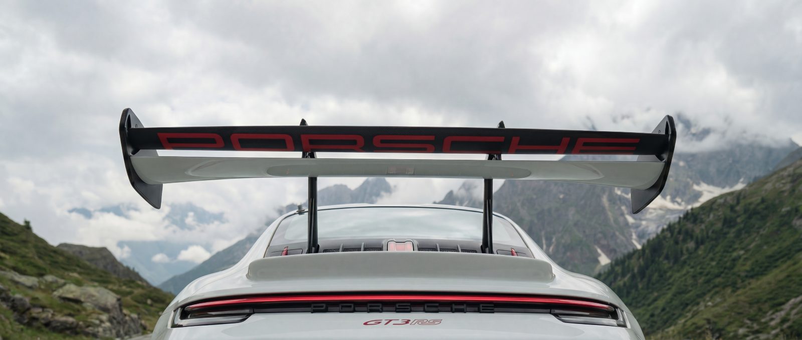 A Porsche GT3 RS on a mountain road in Kashmir